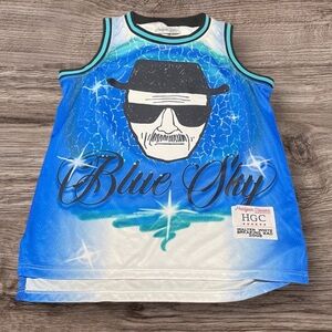 Breaking Bad Nostalgia Blue and White Graphic Tank Top